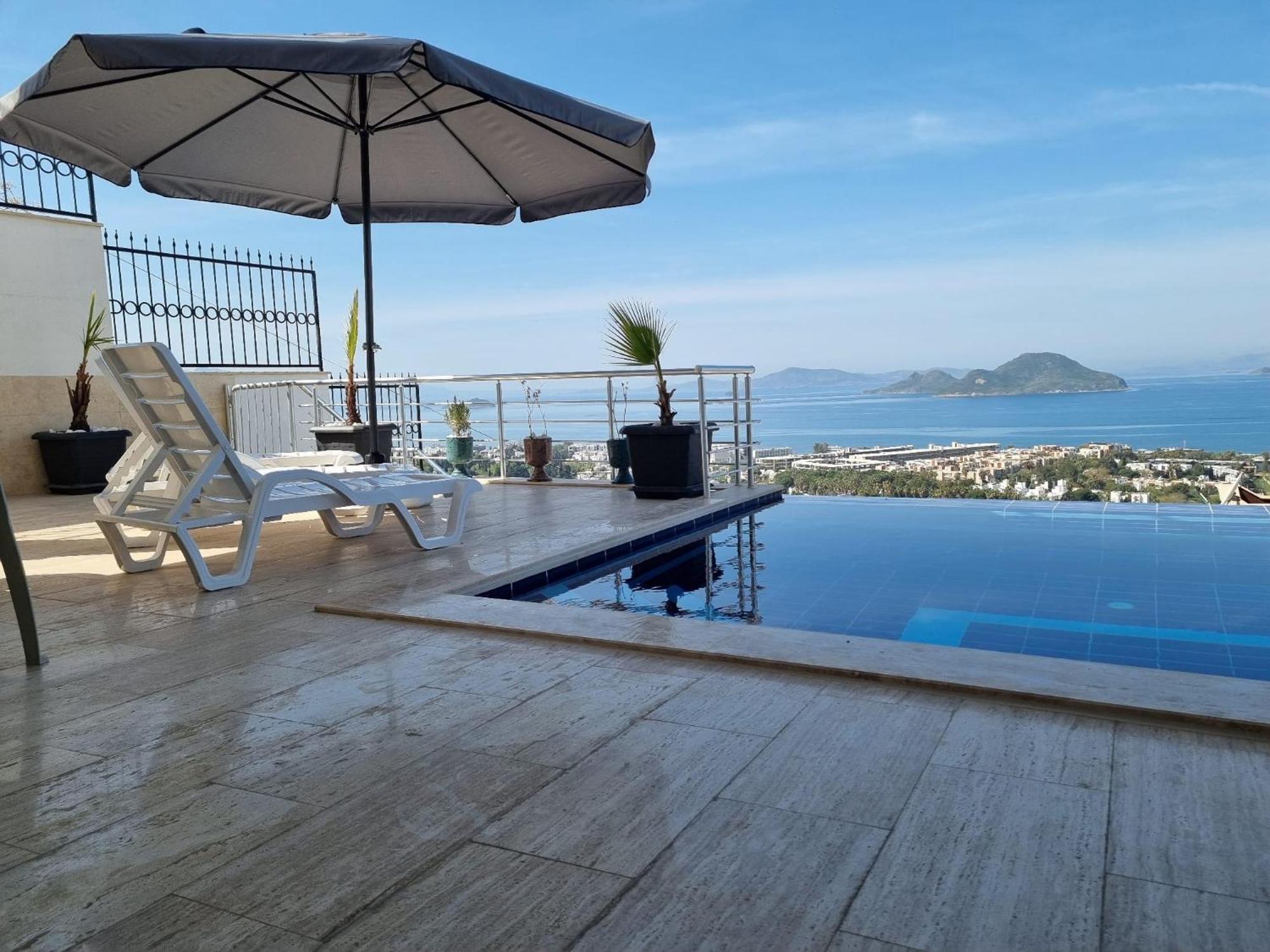 Bodrum Eason Villa & House 350M2 Full Sea View With Private Infinity Pool Eksteriør billede